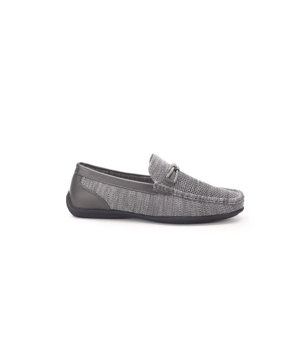 Aston Marc Men's Knit Lace-up Strap Loafers, Gray