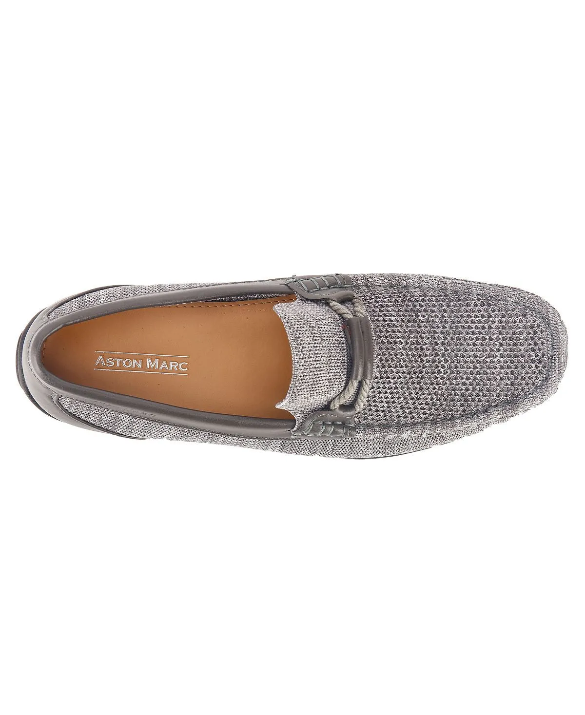 Aston Marc Men's Knit Lace-up Strap Loafers, Gray