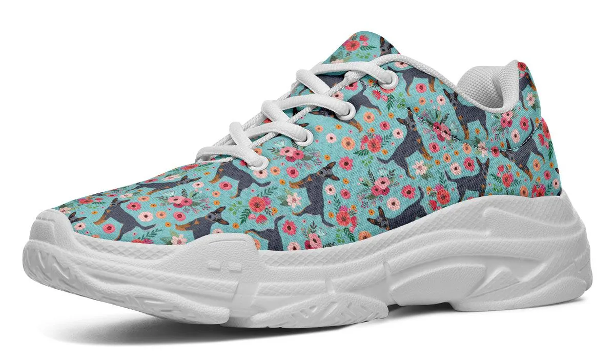 Australian Cattle Dog Flower Chunky Sneakers