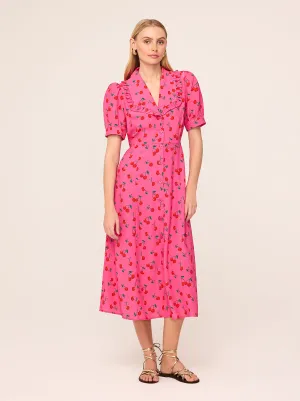 Bethany Pink Cherry Tea Dress