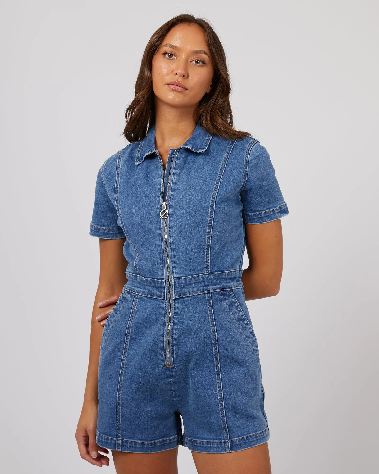 Boston Playsuit Mid Blue