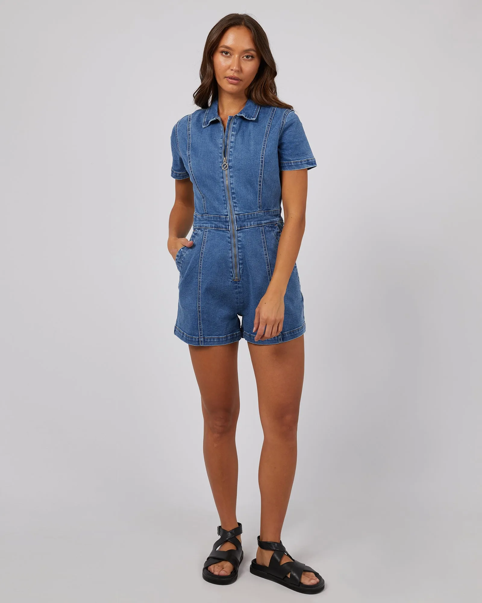 Boston Playsuit Mid Blue