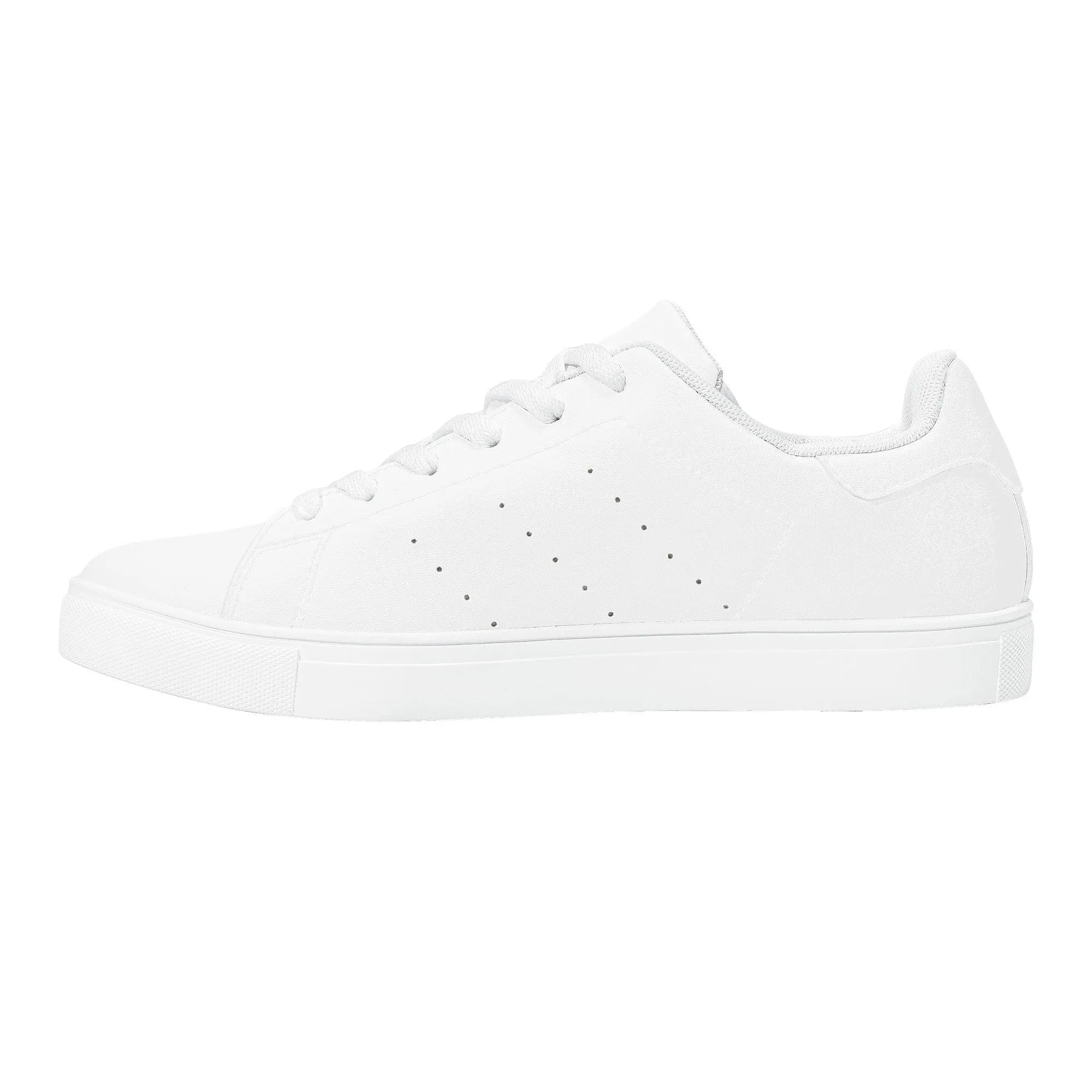 Custom Low Top Leather Shoes - White D27