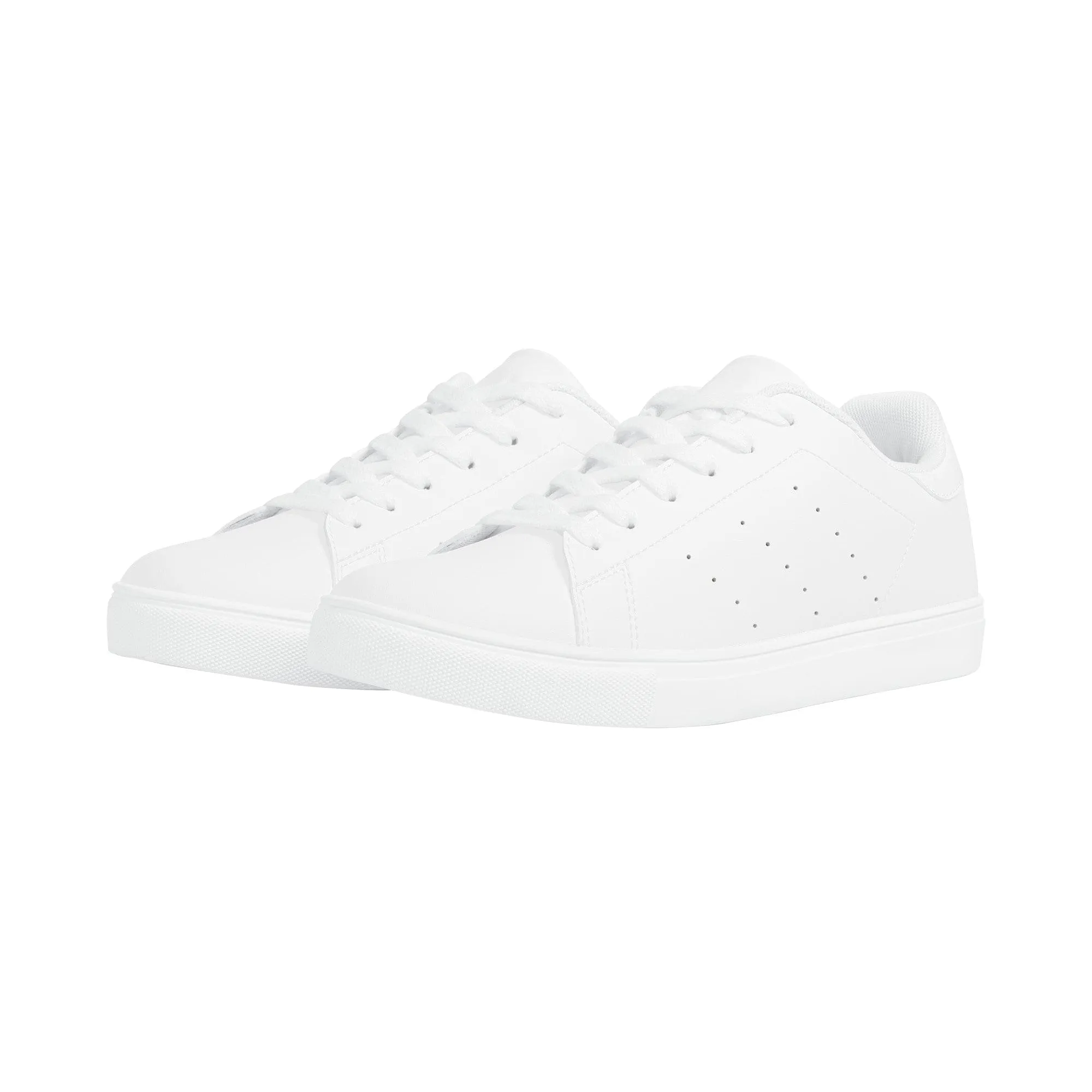 Custom Low Top Leather Shoes - White D27