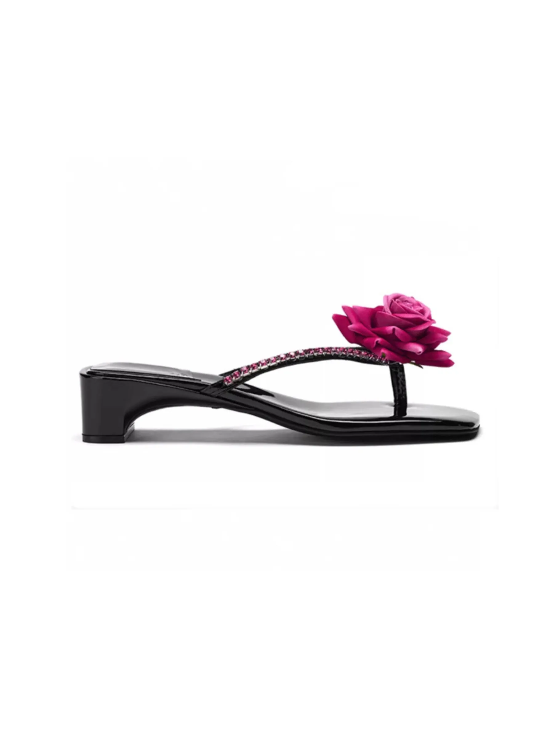 Dixie Floral Sandals in Black