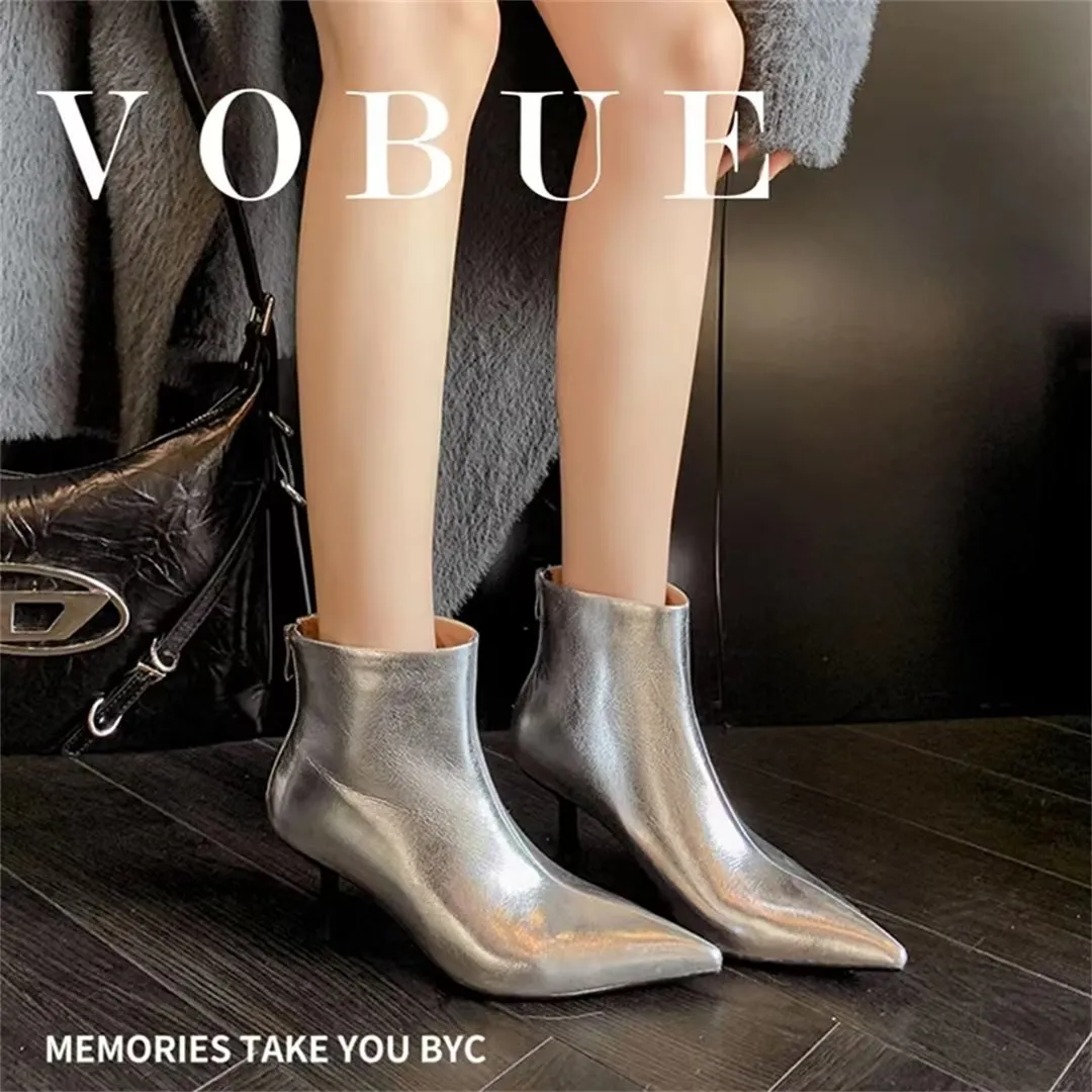 ElegantLeather Chic Pointed Toe Thin Heel Boots