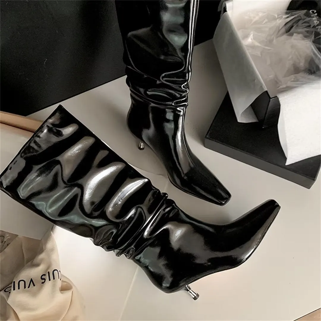 ElegantLeather Over-Knee Pointed Toe Stiletto Heel Boots