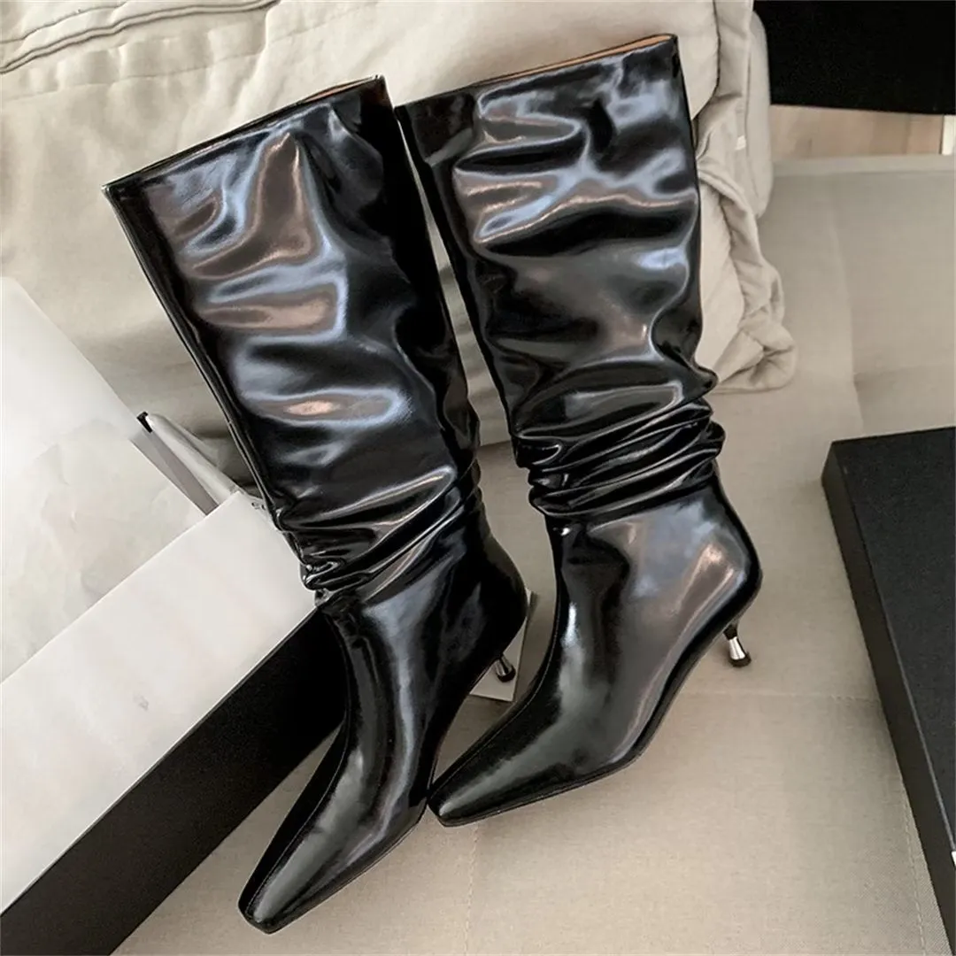 ElegantLeather Over-Knee Pointed Toe Stiletto Heel Boots