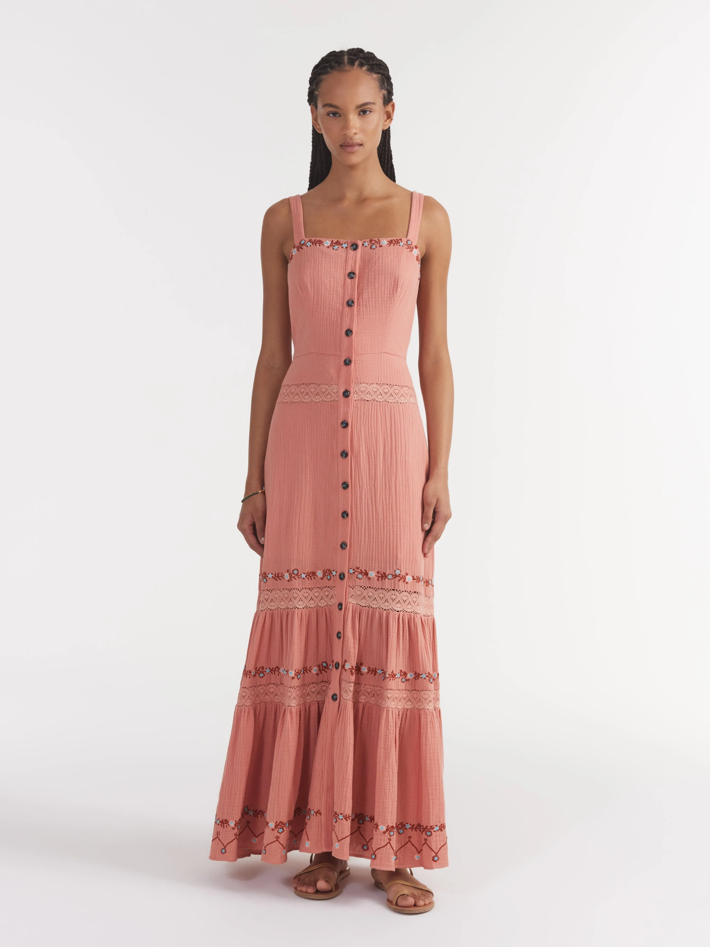 Fara Long B Dress in Washed Blush