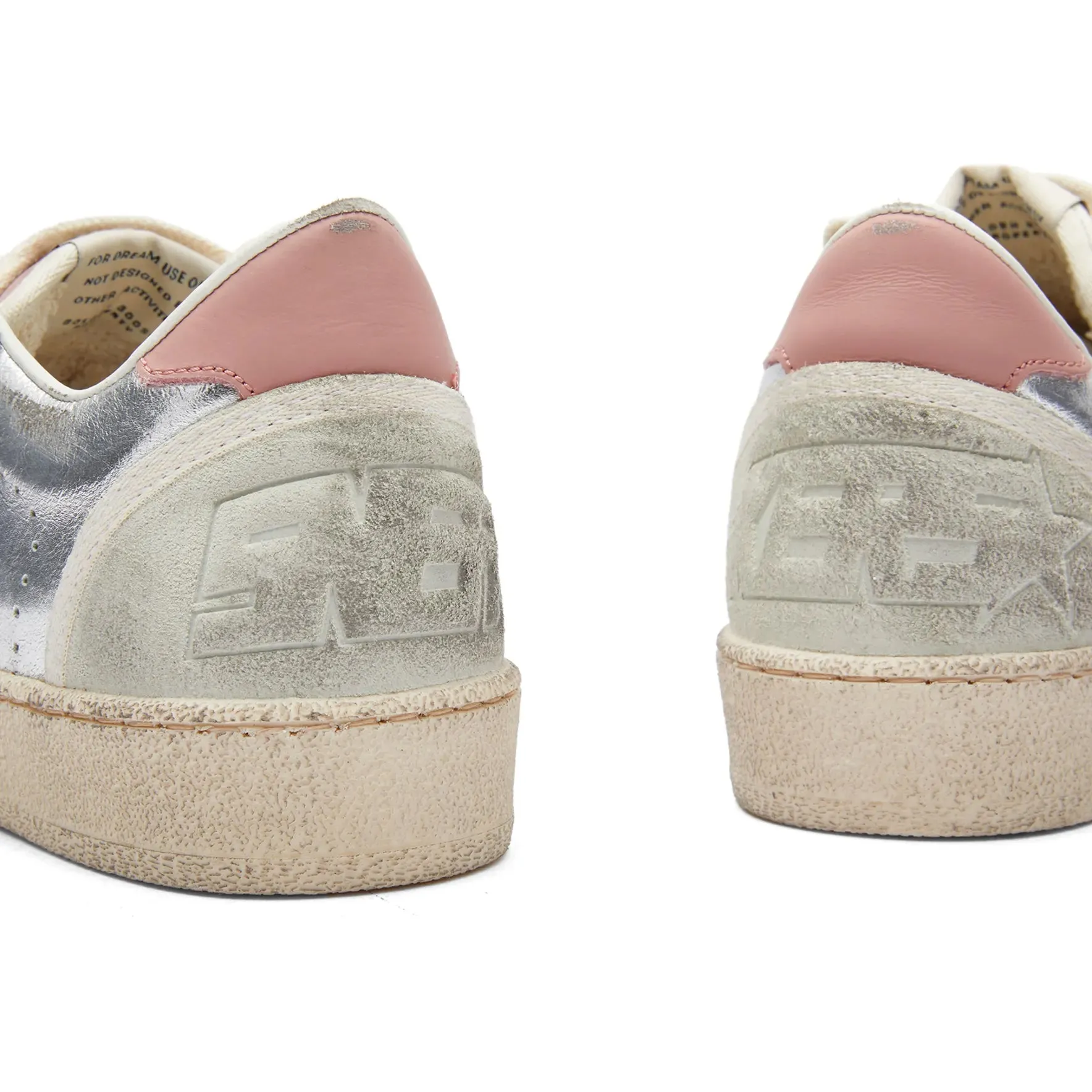 Golden Goose Ball Star Leather Sneakers, Silver/Pink