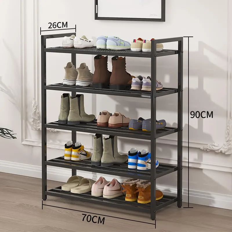 HOME CUBE 5 Layer Metal Shoe Rack for Home Shoe Storage Multipurpose Storage Shelves Shoe Stand for Chappal Slipper Sneakers Footwear Space Saving Portable Shoe Rack Kitchen Storage Rack