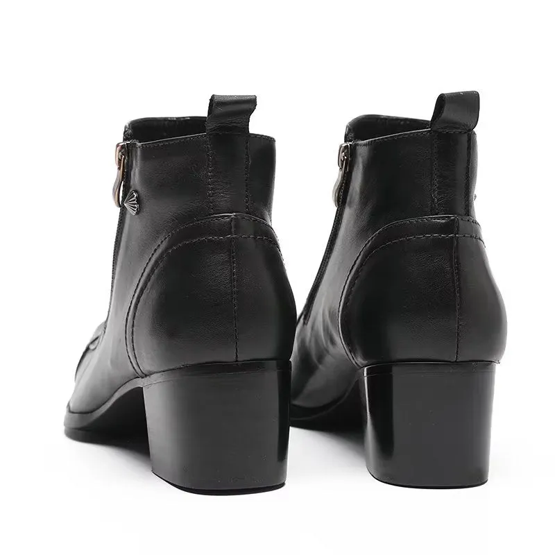 LeatherLux Classy Statement Dress Boots