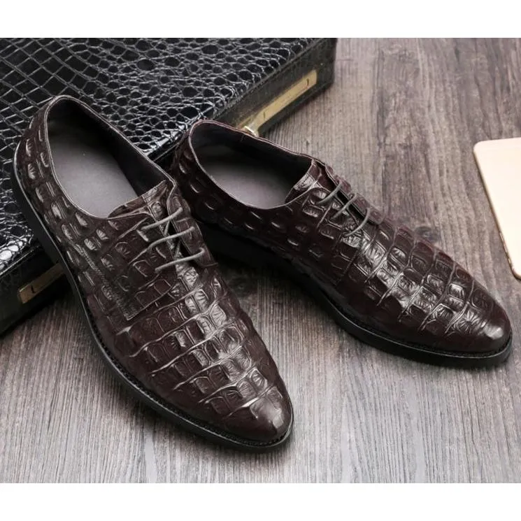 Luxe Embossed Leather Oxford Brogues