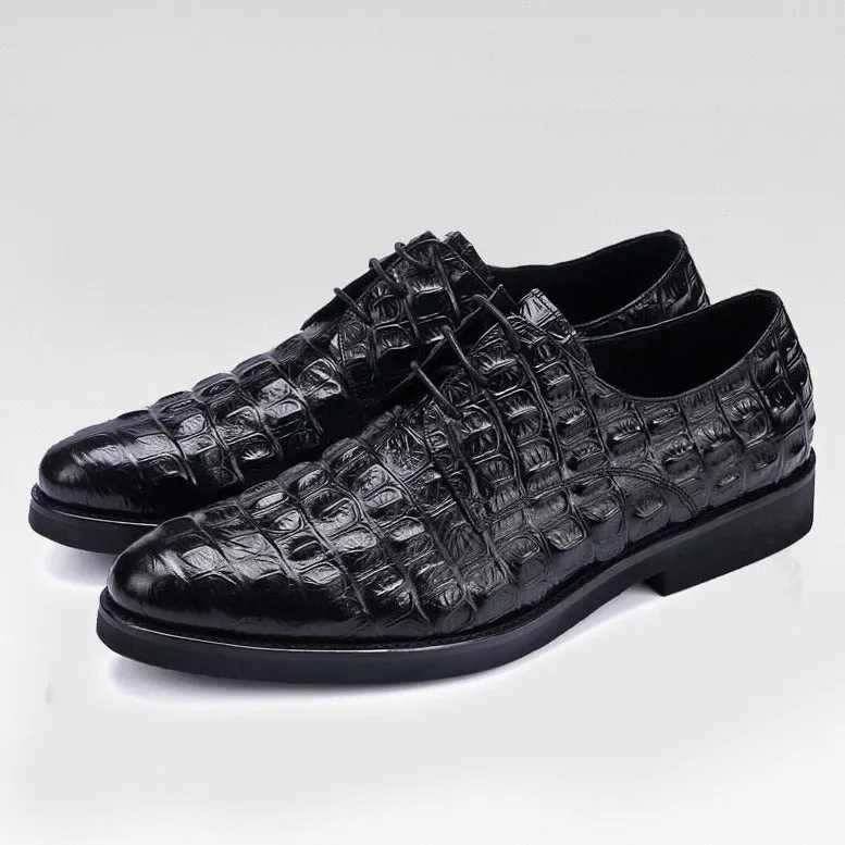 Luxe Embossed Leather Oxford Brogues