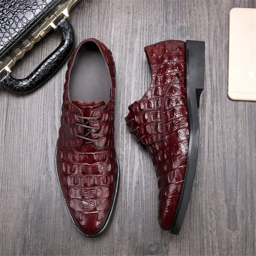 Luxe Embossed Leather Oxford Brogues