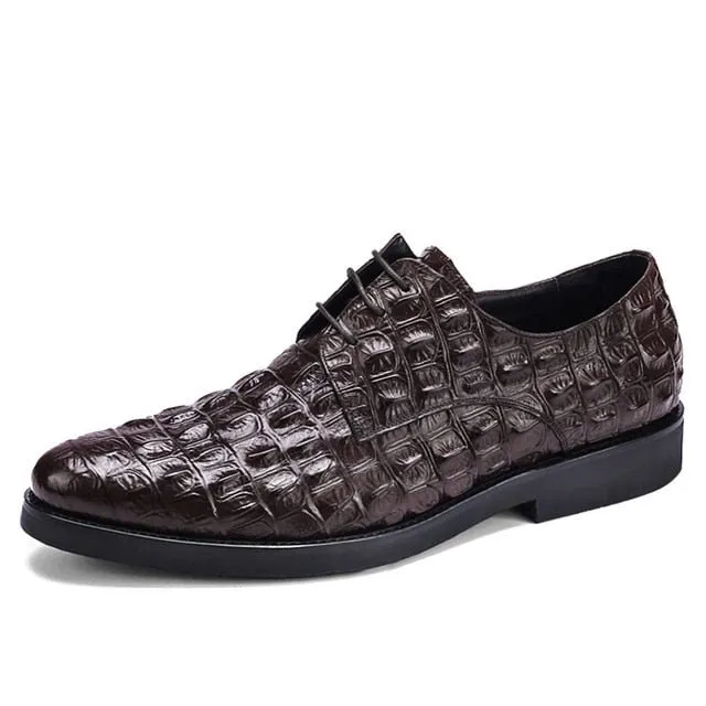 Luxe Embossed Leather Oxford Brogues