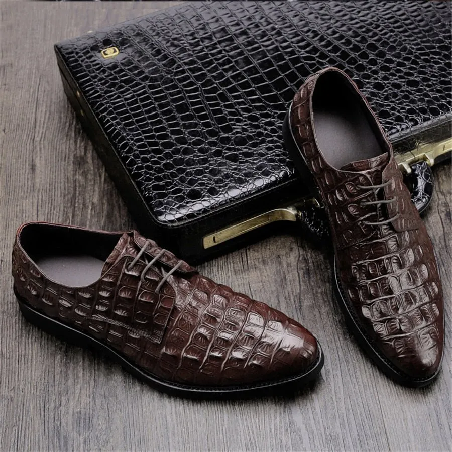 Luxe Embossed Leather Oxford Brogues