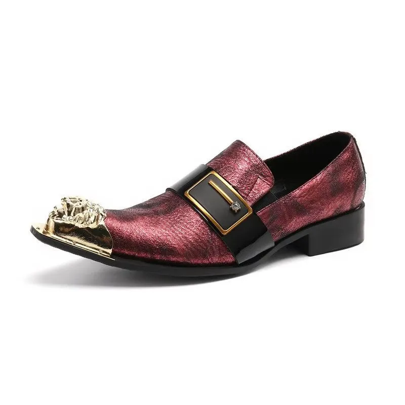 LuxeLeather Exotic-Embossed Smart Slip-on Dress Shoes