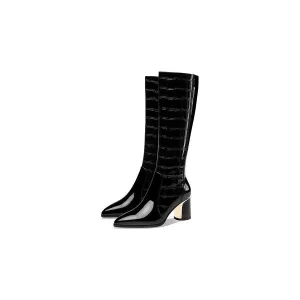 Luxury Exotica Knee-High Heeled Boots