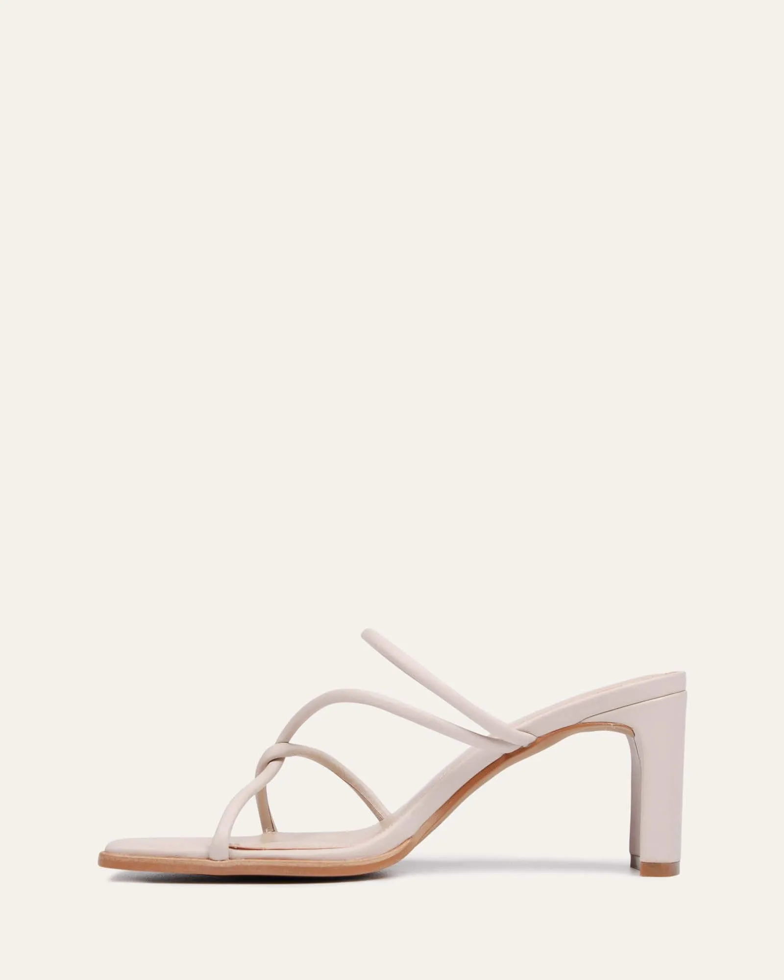 NOVI MID HEEL SANDALS BONE LEATHER