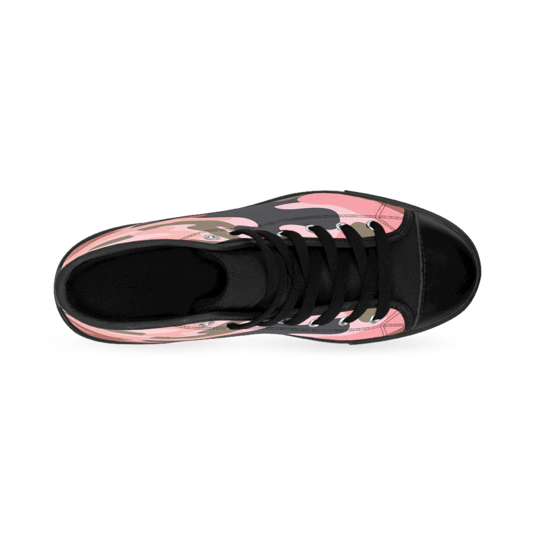 Pink Camouflage Pattern Army Women's Classic Sneakers