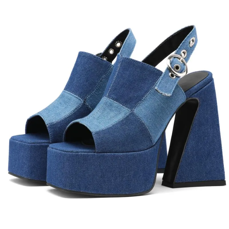 Pre Order:  Splice Denim Sandals