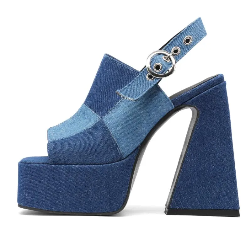 Pre Order:  Splice Denim Sandals