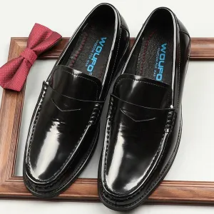 Stylish Korean Style Patent Leather Loafers with One-foot Design