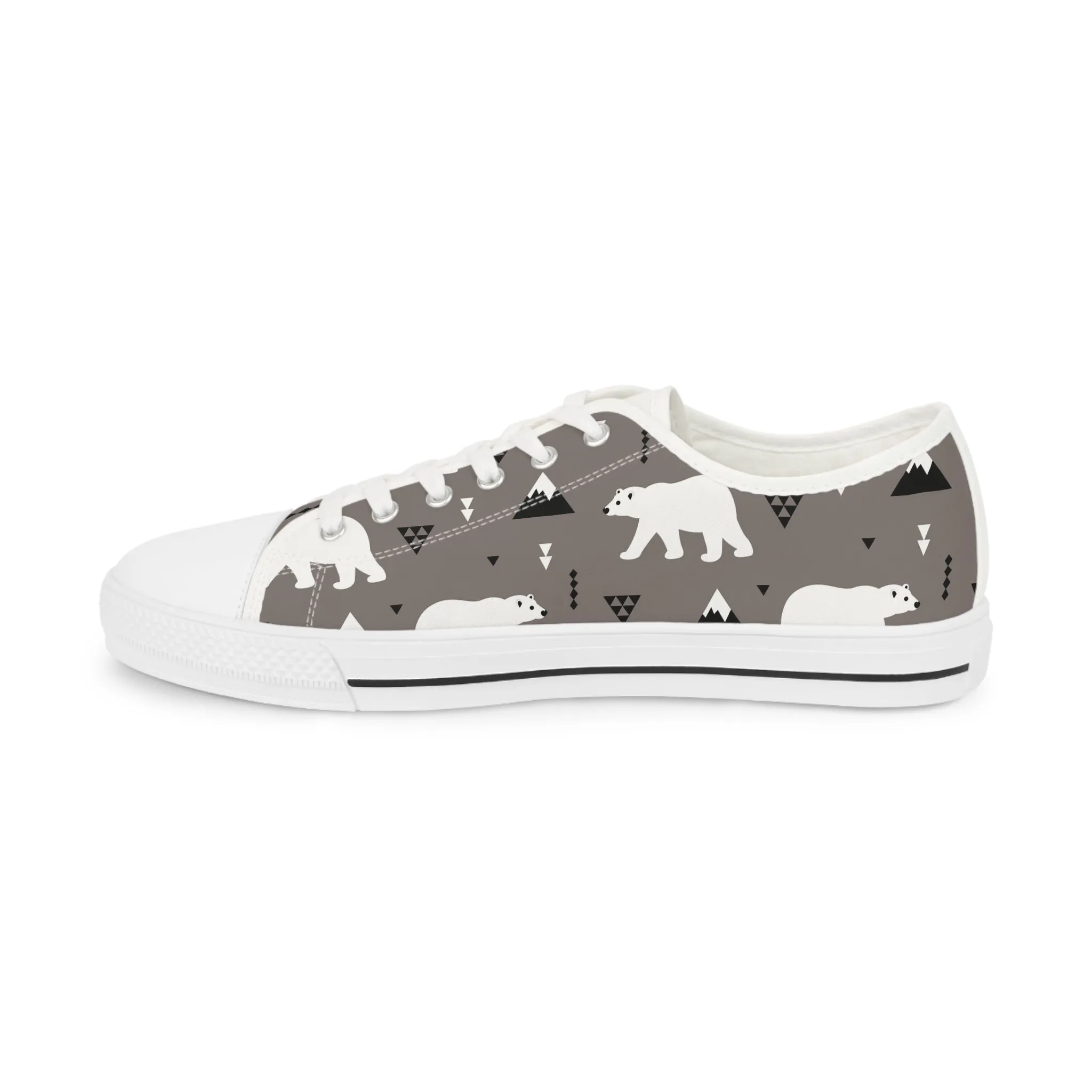 White Polar Bear Men's Low Top Sneakers