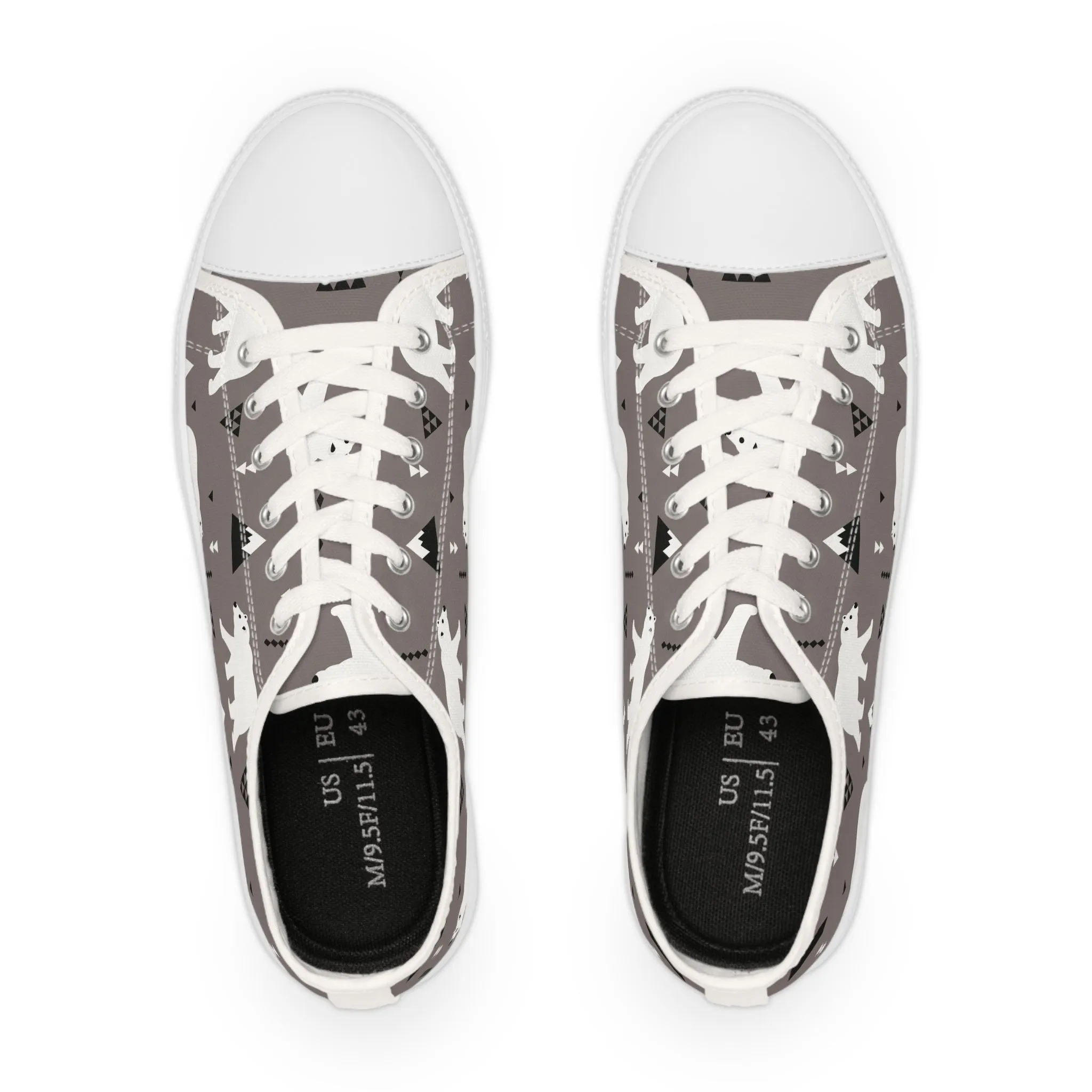 White Polar Bear Men's Low Top Sneakers