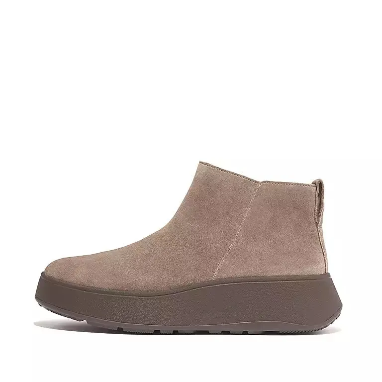 Women's Fitflop F-Mode Suede Flatform Zip Ankle Boots Color: Minky Grey