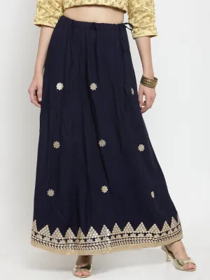 Women'S Navy Blue Gotta Patti Rayon Skirt